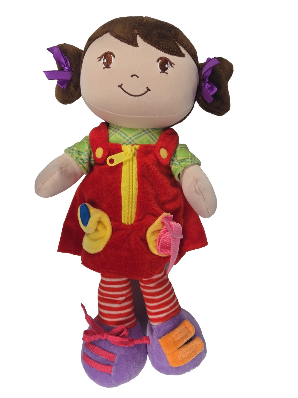 Linzy Learn To Dress Plush Baby Doll Educational Tie Zip Button Buckle 16 Inch